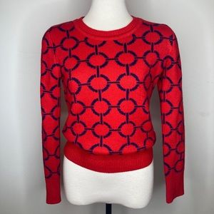 Joe Fresh SM red crew neck knit sweater